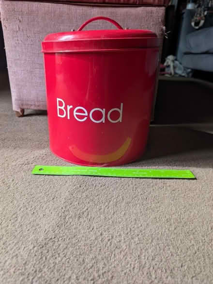 Photo of free Red metal bread bin (Yaxley, Peterborough) #1