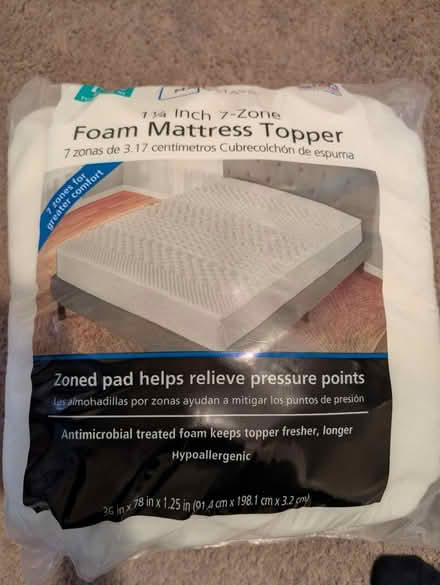 Photo of free 1.25" Foam Mattress Topper (Twin) (Auburn) #1