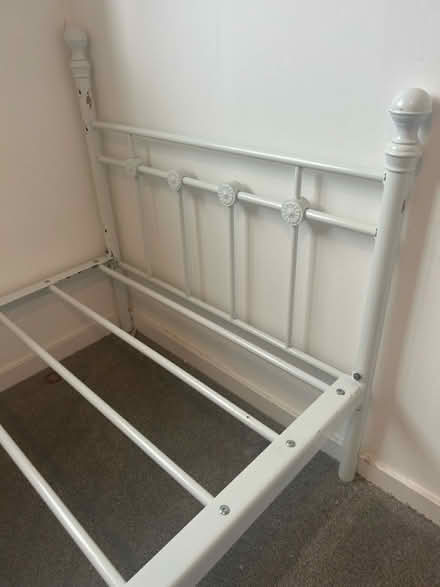 Photo of free Single white metal bed frame (CT2 8LL) #3