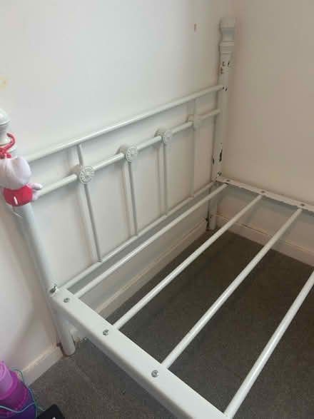 Photo of free Single white metal bed frame (CT2 8LL) #2