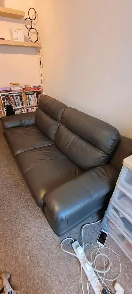 Photo of free Large 2 seater (can sit 3 people!) Leather sofa (The Camp AL4) #1