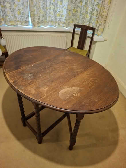 Photo of free Antique oval drop-leaf dining table (B42) #1