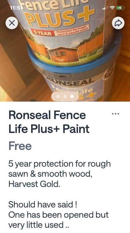 Photo of free Ronseal fence plus paint (Glasgow. G43) #1