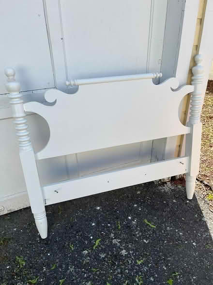 Photo of free white Platform bed and headboards (Near Norwood Center) #2