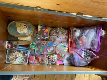 Photo of free Wooden toy box full of craft stuff (Ipswich IP4) #2