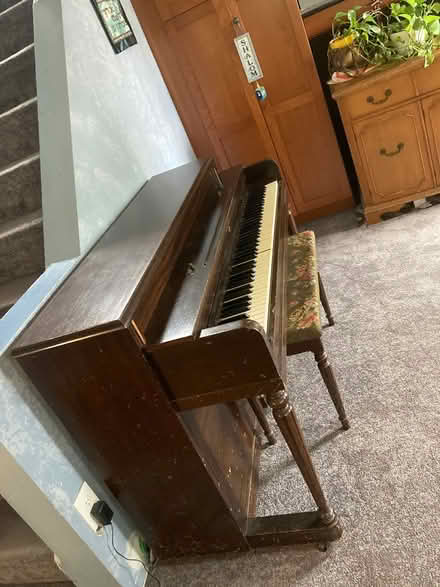 Photo of free Piano with piano bench (spinet) (Passaic Park, NJ) #2