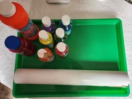 Photo of free Finger paints, paper & tray (Longley Road) #1
