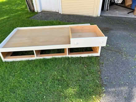 Photo of free white Platform bed and headboards (Near Norwood Center) #1