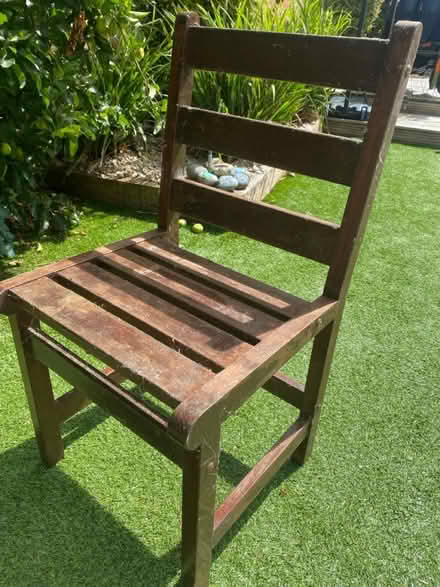 Photo of free 4 solid wood chairs (Brockton much wenlock TF13) #1