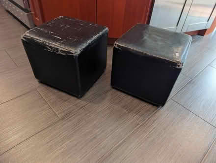Photo of free 2 faux leather sitting cubes (Off route 62) #1