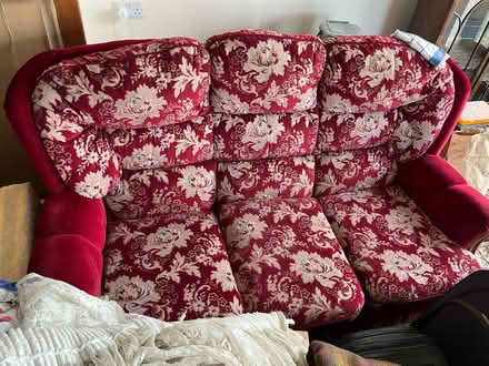 Photo of free 3-Seater Red Sofa (Dartmouth) #2