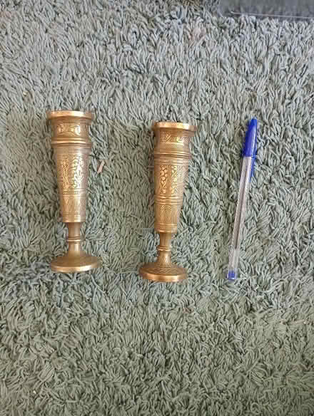 Photo of free 2 x Heavy Brass Candlesticks (Carrington M31) #1