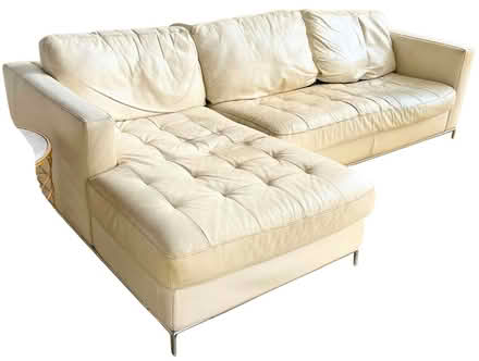 Photo of free Natuzzi Leather L-shaped Sofa (Stone Street TN15) #1