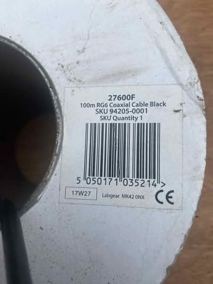 Photo of free Rg6 blk satellite coaxial cable (Dalkey) #3
