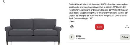 Photo of free Crate & Barrel Loveseat (San Mateo Heights) #4