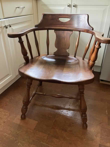 Photo of free 2 solid wood captain's chairs (Arlington/West Medford line) #1