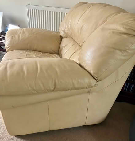 Photo of free Cream leather comfy chair (The Camp AL1) #2