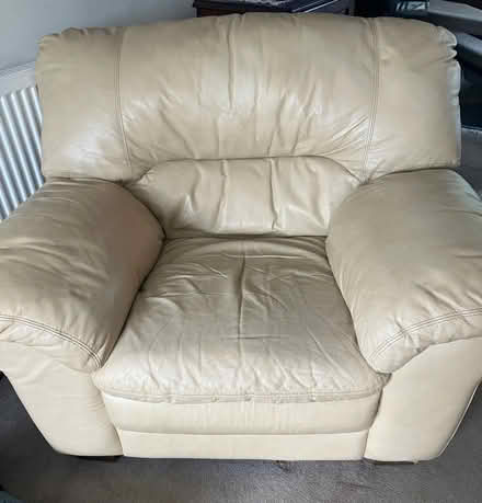 Photo of free Cream leather comfy chair (The Camp AL1) #1