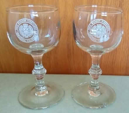 Photo of free Pair of vintage Paul Masson Vineyards tasting glasses #1