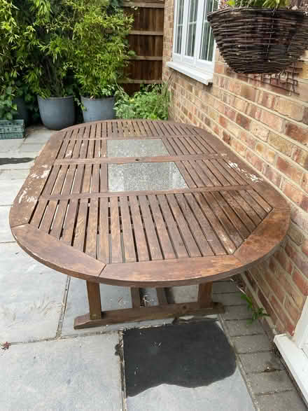 Photo of free Wooden garden table and 4 chairs (Loughton IG10) #1