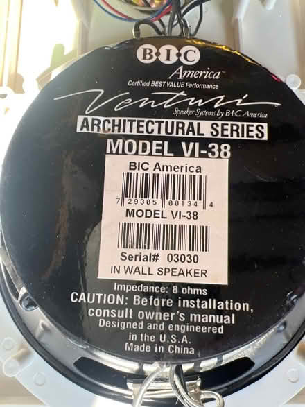 Photo of free Eight In-wall speakers (Swan Terrace & Fort Hunt Rd) #2