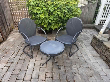 Photo of free Outdoor table and 2 chairs (Newburyport) #1