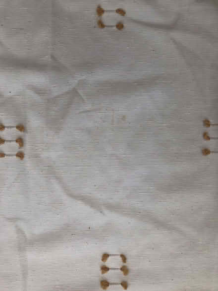 Photo of free Pair of cream, lined curtains with "natural fibre" pattern (Roundwood AL5) #3
