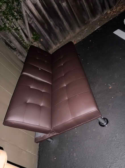 Photo of free Comfortable brown leather futon (Valencia Avenue, Sunnyvale) #2