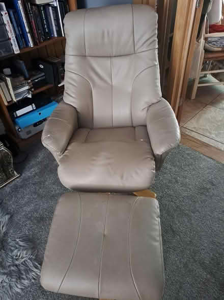 Photo of free Leather recliner chair and stool (Barnsley S70) #2