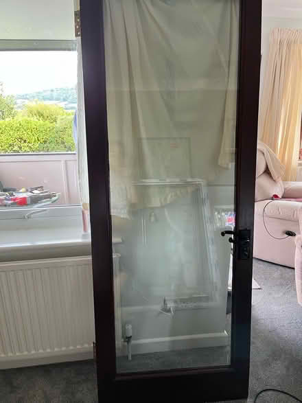 Photo of free External wooden dble glazed door (Colyford EX24) #1
