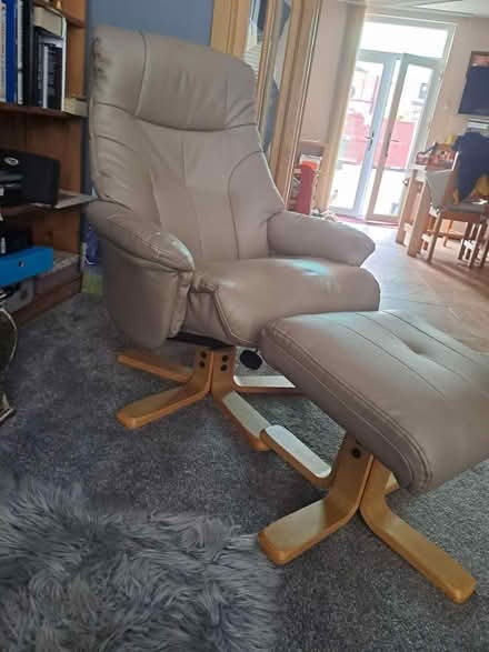 Photo of free Leather recliner chair and stool (Barnsley S70) #1