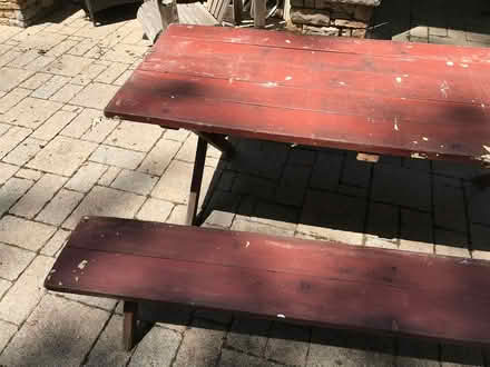 Photo of free Old style picnic table & benches (314 Village Pl Wyckoff) #1