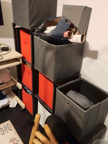 Photo of free plastic modular shelf with material boxes (Wolverton MK12) #1