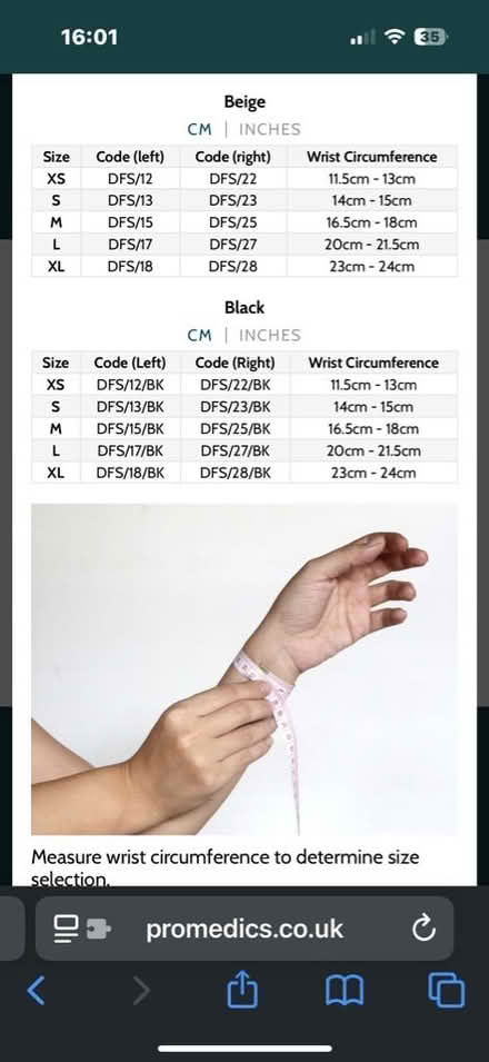 Photo of free Wrist brace size medium (Ashford TW15) #2
