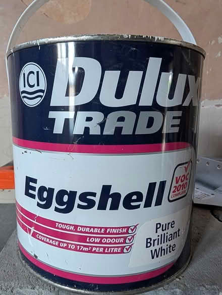 Photo of free Dulux trade eggshell white paint (Seven Sisters N15) #1