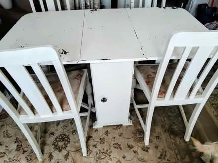 Photo of free Vintage wooden Gateleg table with cupboard & 4 Chairs (Kimpton Grange SG4) #3