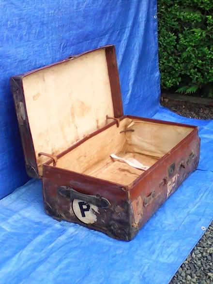 Photo of free Ancient Well Travelled Leather Cabin Trunk (Bolton CA16) #3
