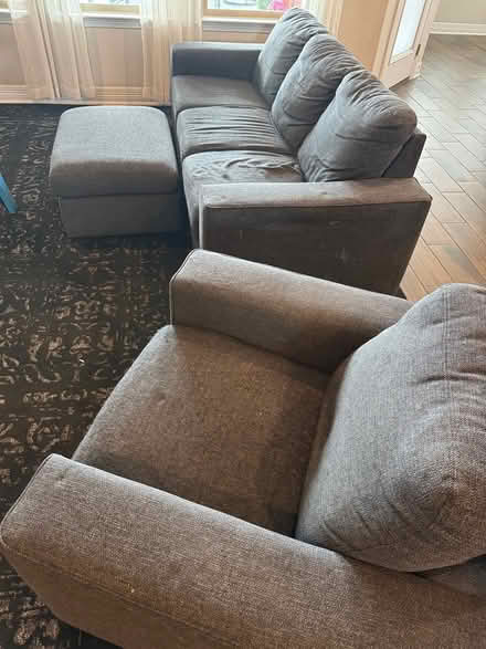 Photo of free Gray sofa with chair and ottoman (Pflugerville) #1