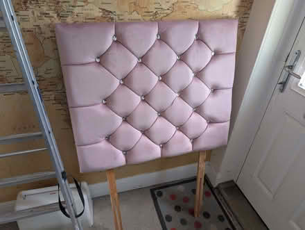 Photo of free Pink headboard, single bed, with plastic jewels (Dore S17) #1