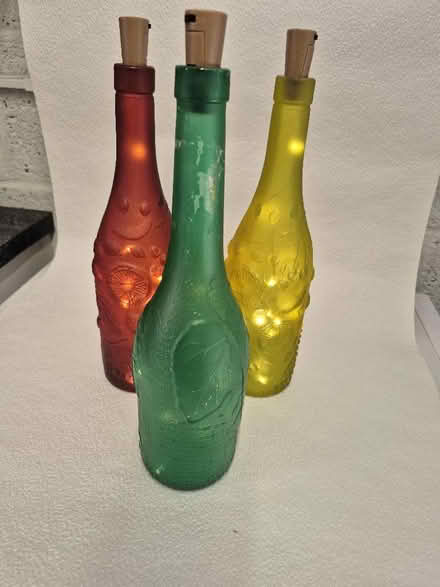Photo of free Coloured Bottles x 3 (with lights) (Peachcroft OX14) #1