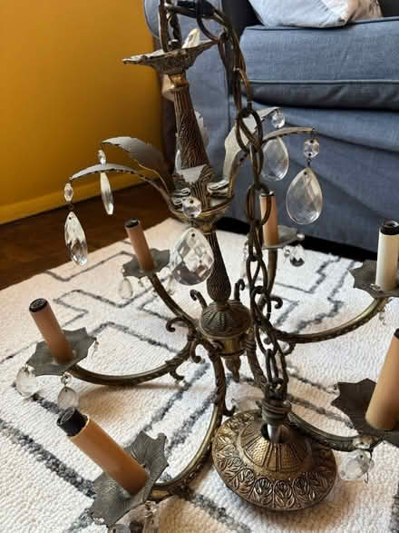 Photo of free Vintage brass chandelier (Rego Park) #1