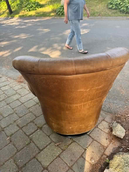 Photo of free leather swivel/rocking chair (Grove road natick) #2