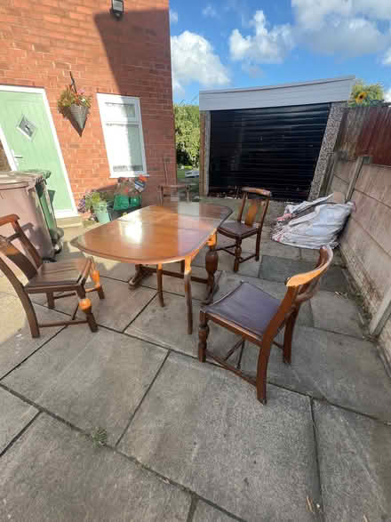 Photo of free Wooden dining Table with 4 chairs (Blackbrook WA11) #1