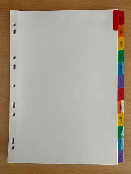 Photo of free File Dividers Jan-Dec (Cambridge CB4) #1