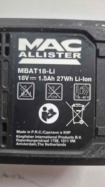 Photo of free 2 MACAllister 18V batteries & chrgr (Dringhouses YO24) #3