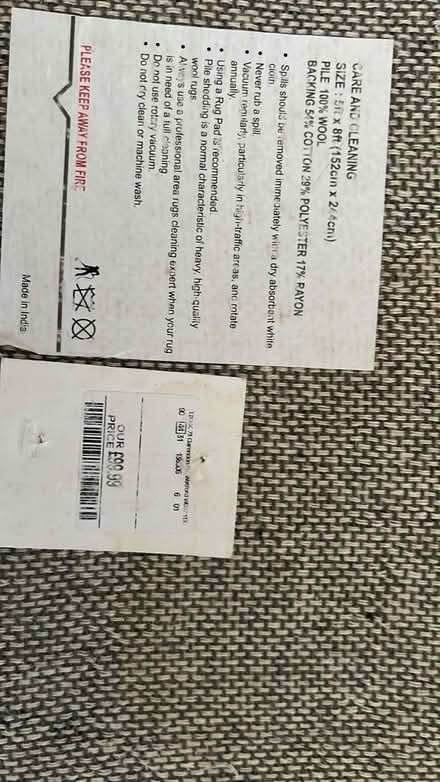 Photo of free Wool rug (Watford WD24) #4