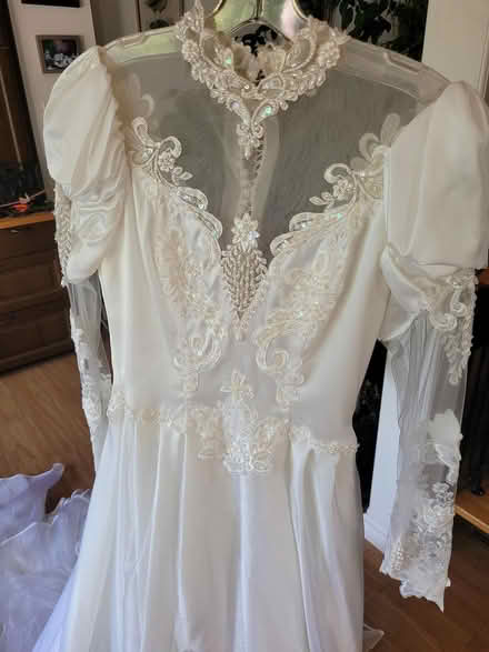 Photo of free 1990 wedding dress, veil, petticoat (Near Warden and Lawrence) #4