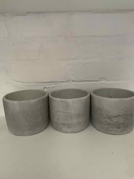 Photo of free Three grey plant pots (11.5cm high) (Reddish SK4) #1