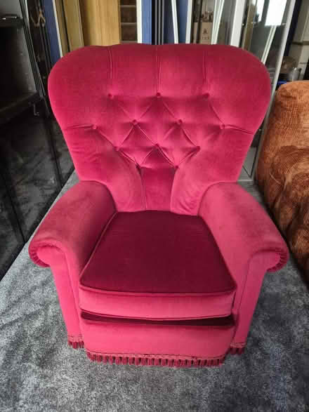 Photo of free Two dark red armchairs (Copley, Halifax - HX3) #1