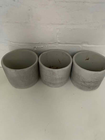 Photo of free Three grey plant pots (11.5cm high) (Reddish SK4) #2